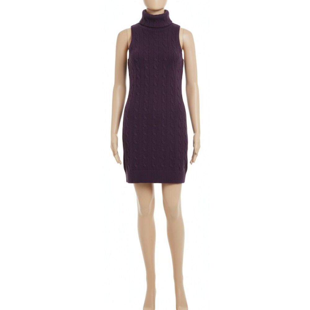 Rugby y2k polo ralph womens small cashmere wool sweater dress purple cable